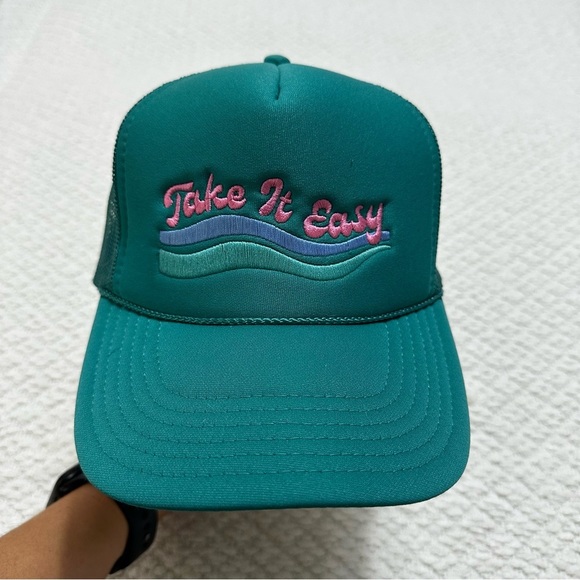 Take It Easy Foam Trucker Hat Green - Picture 1 of 7